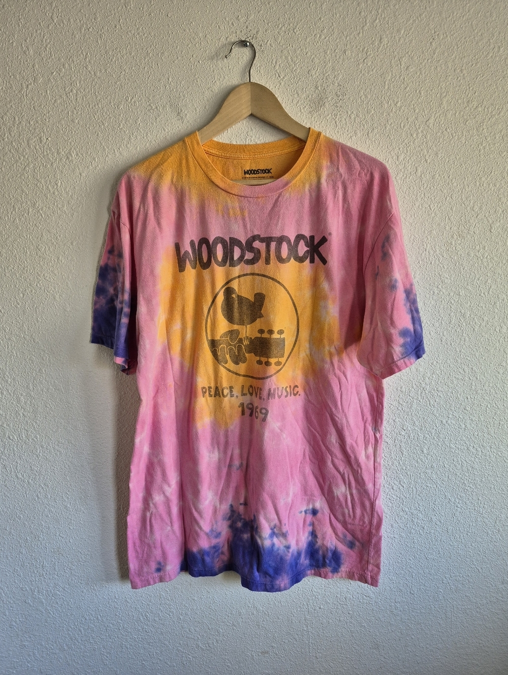 Woodstock Tie Dye Hippie Tee Shirt Size L